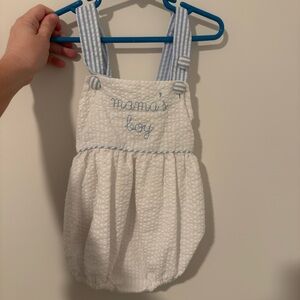 Mamas Boy Smock Bubble Romper